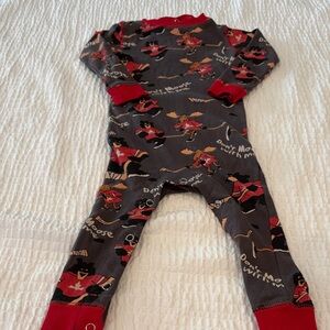 Lazy One Kids One Piece Pajama in Gray and Red